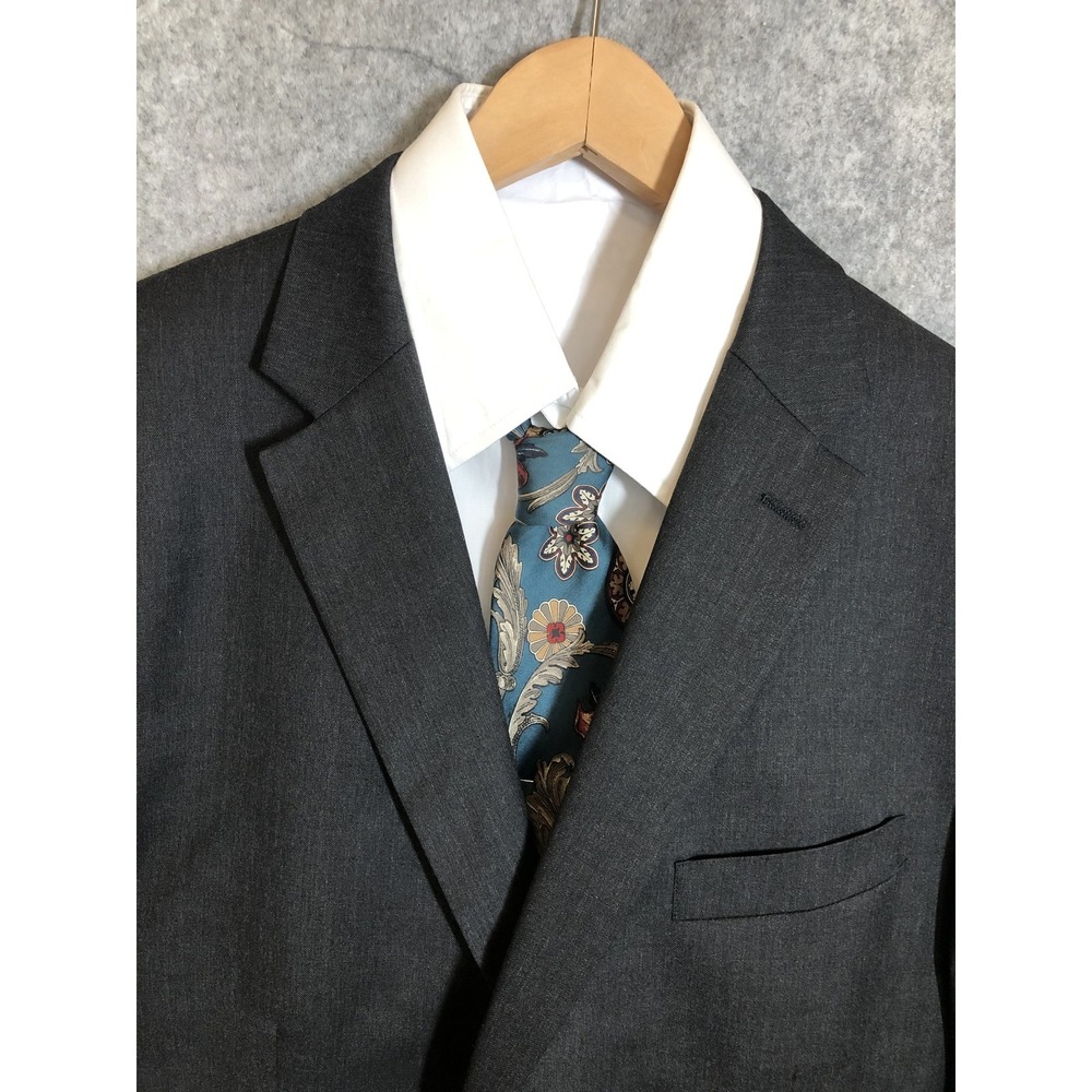 Jones New York Men Blazer 46R Black Wool Suit Coat Jacket Career Classic